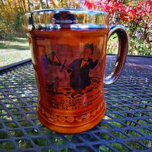 Vintage Lord Nelson Pottery Brown and Silver Kitschy Beer Stein Mug